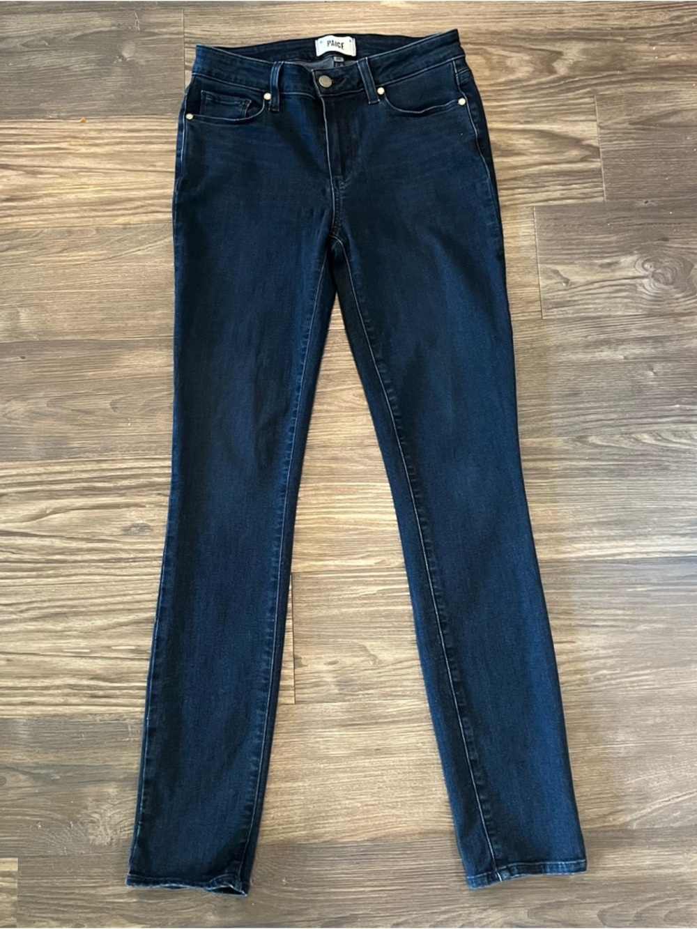 PAIGE Skyline Skinny Jeans Size 28 Azaria Dark Wash Stretch Mid Rise - Picture 3 of 9
